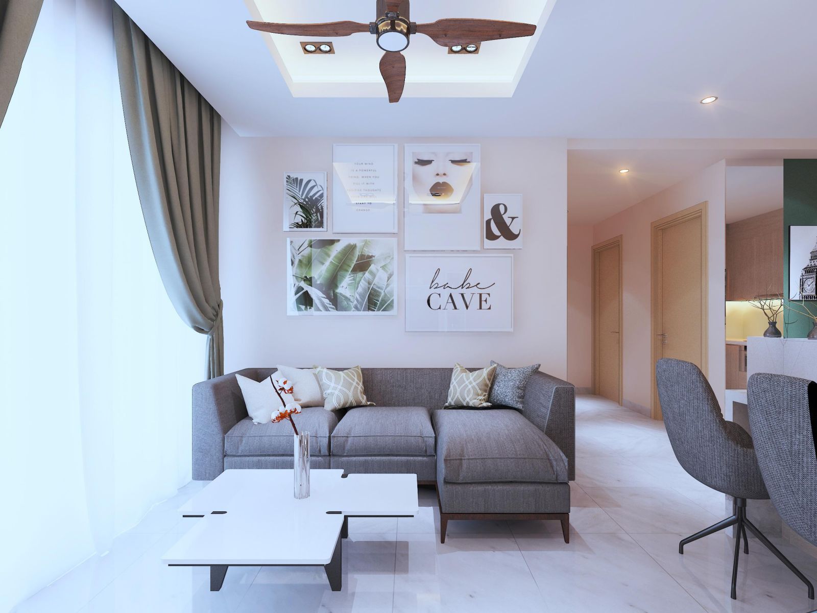 Thiết kế nội thất phòng khách căn hộ chung cư phong cách hiện đại