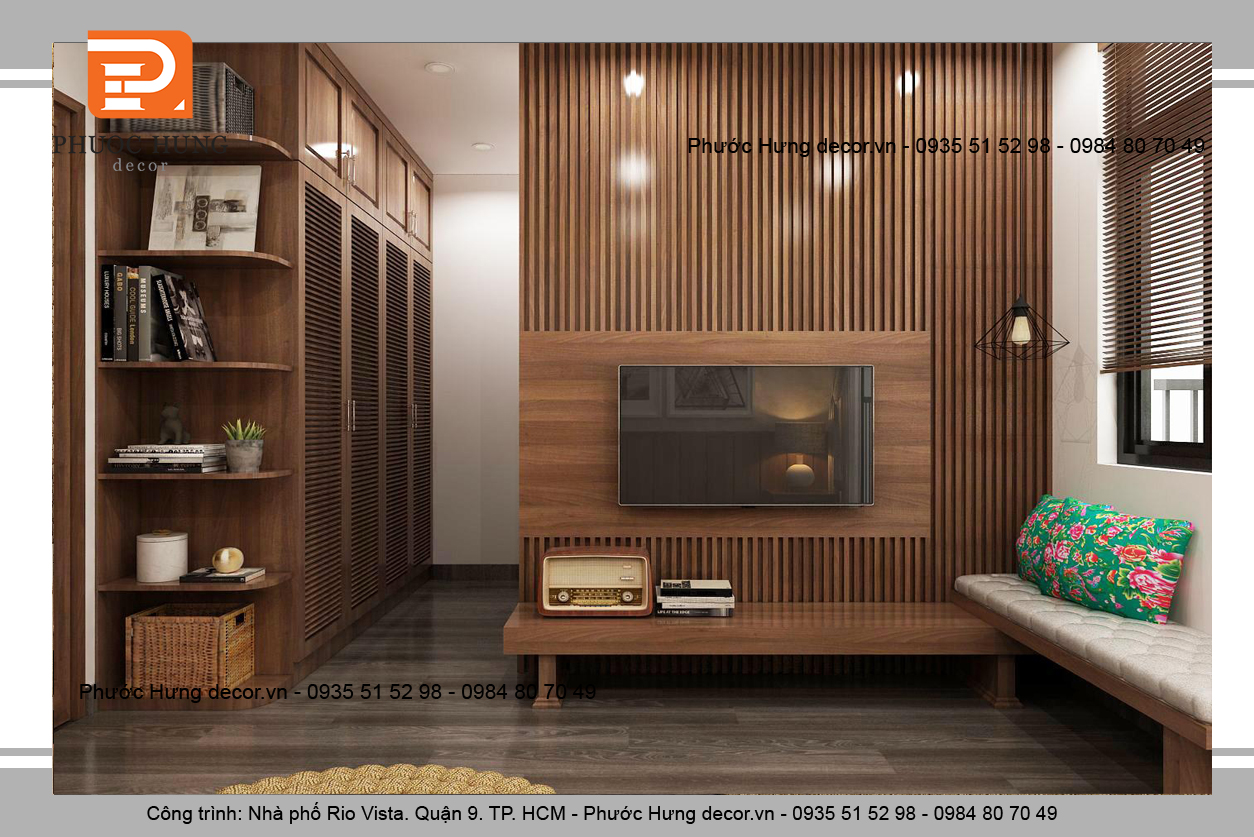 Thiết kế nội thất phòng ngủ phong cách Đông Dương