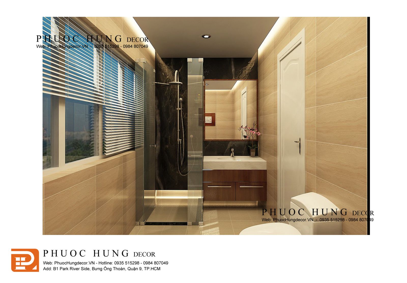 Thiết kế nội thất phòng tắm biệt thự phong cách Luxury
