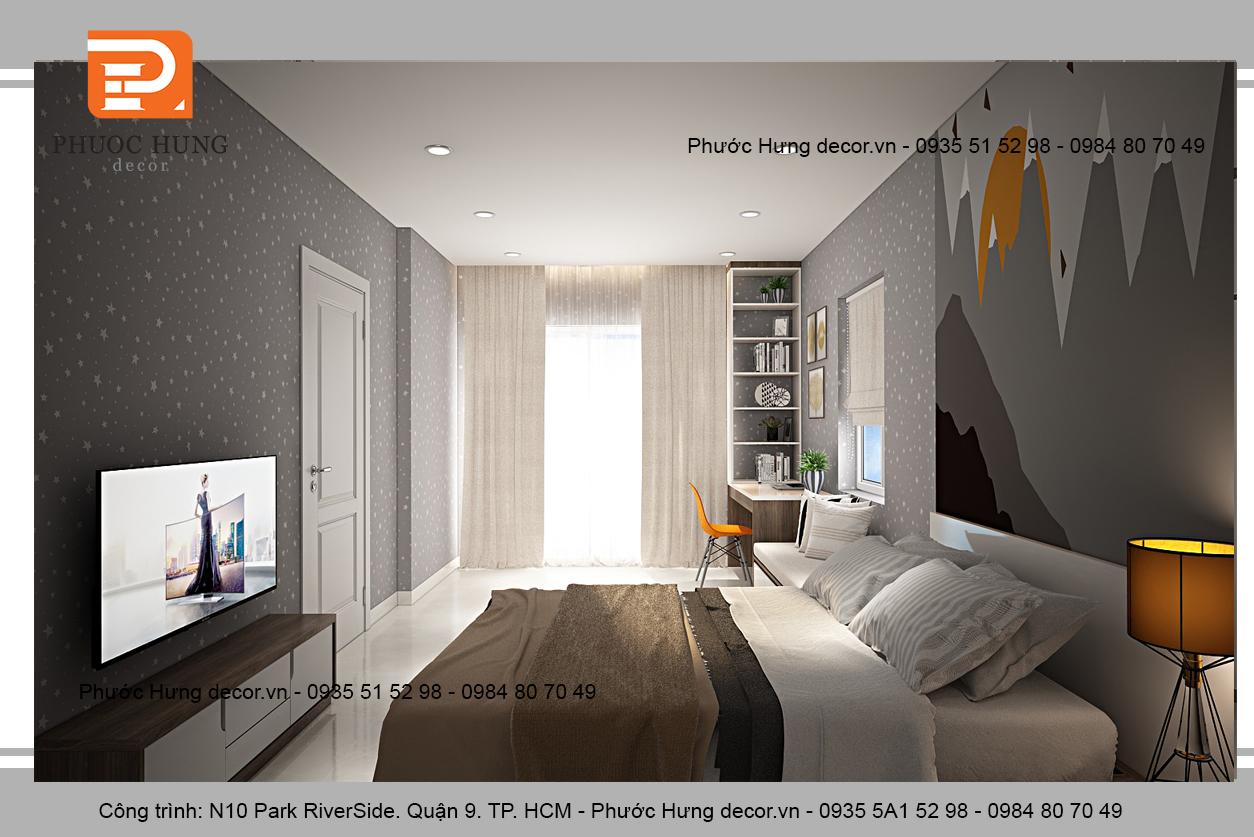 Thiết kế nội thất phòng ngủ biệt thự phong cách hiện đại