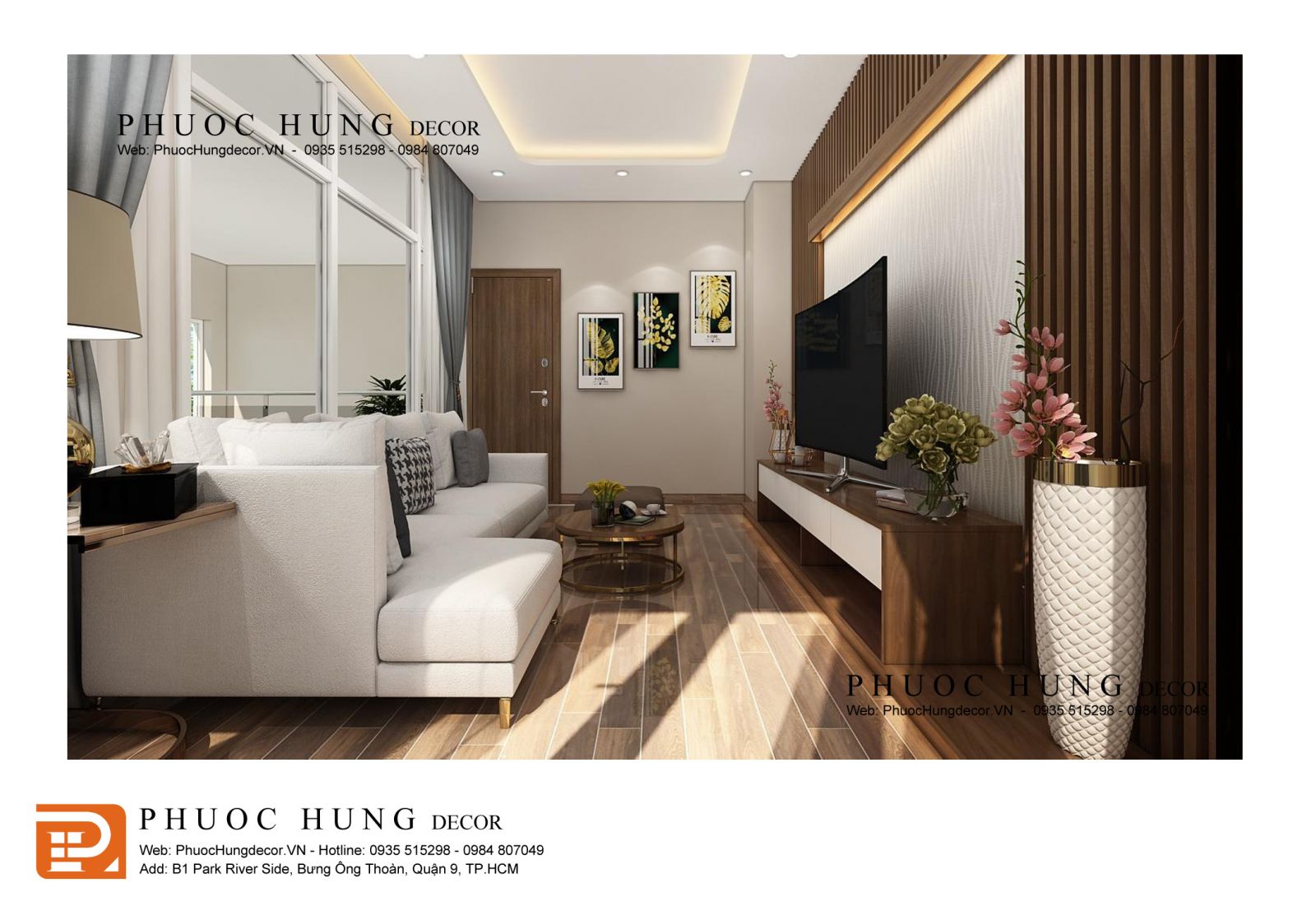 Thiết kế nội thất phòng khách phong cách Luxury