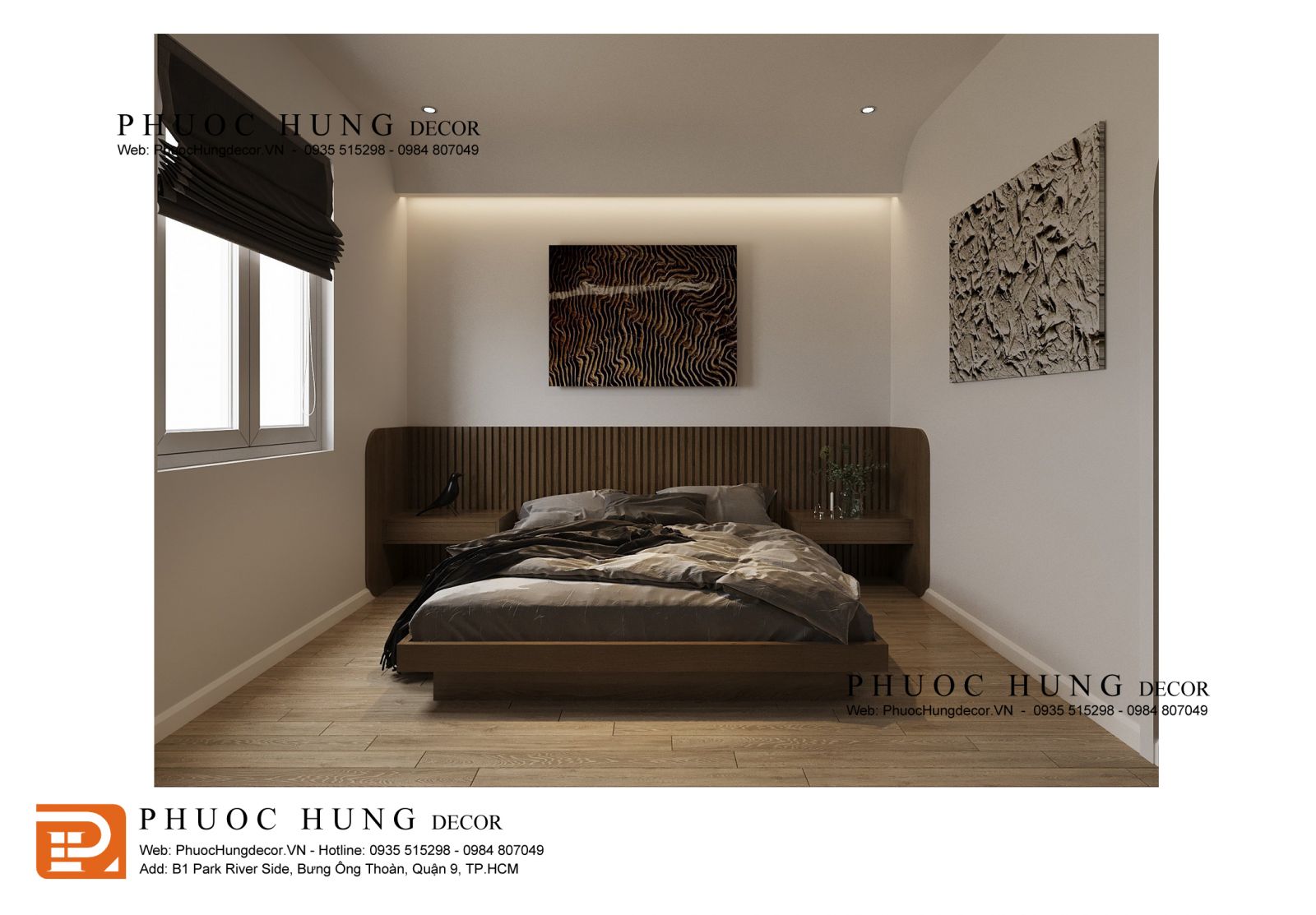 Thiết kế nội thất phòng ngủ phong cách tối giản